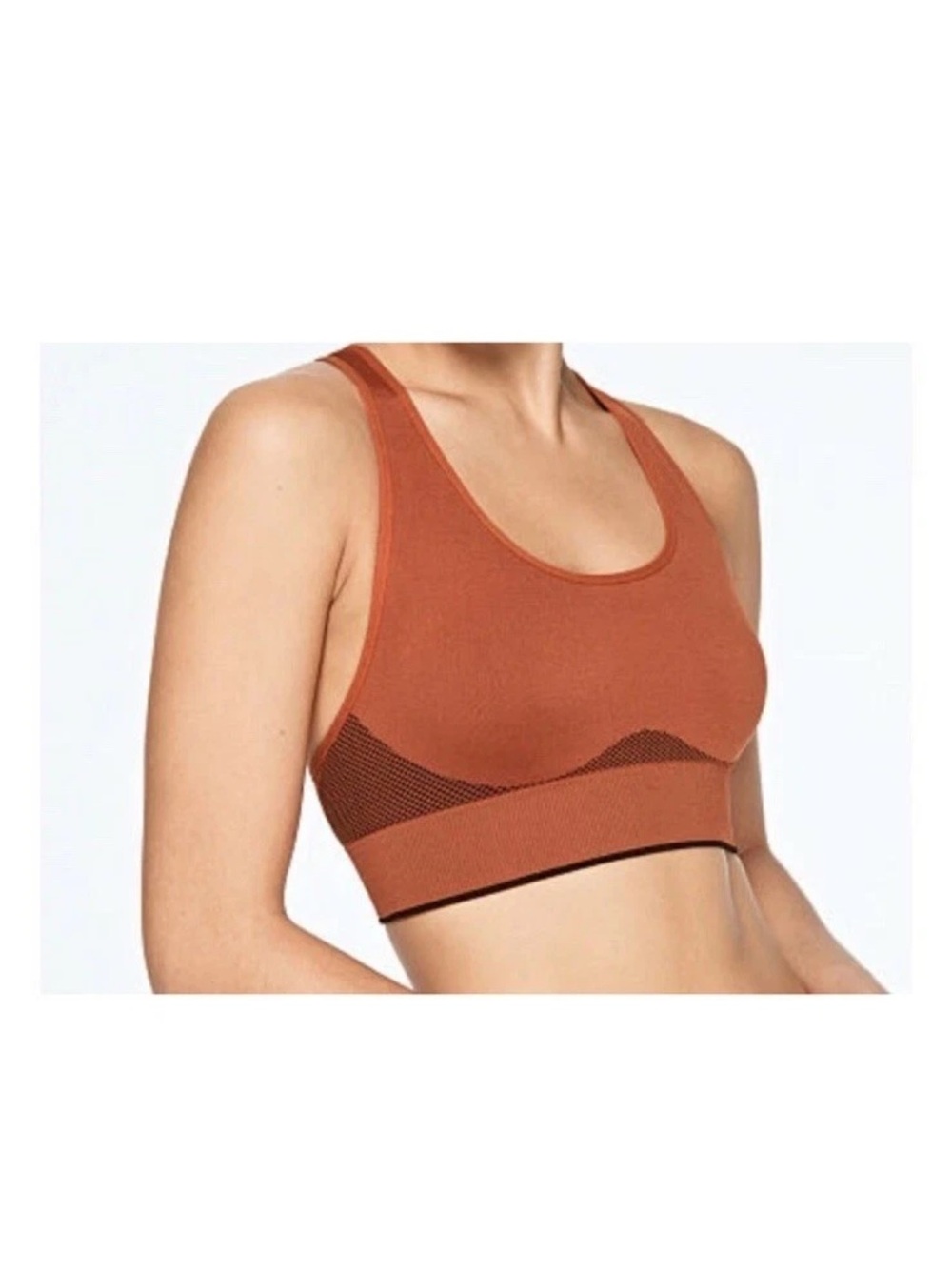 Victorias Secret Pink Sport Ultimate Lightly Lined Burnt Orange Terracotta Bra L
